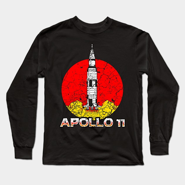 Saturn V Rocket Long Sleeve T-Shirt by Mila46